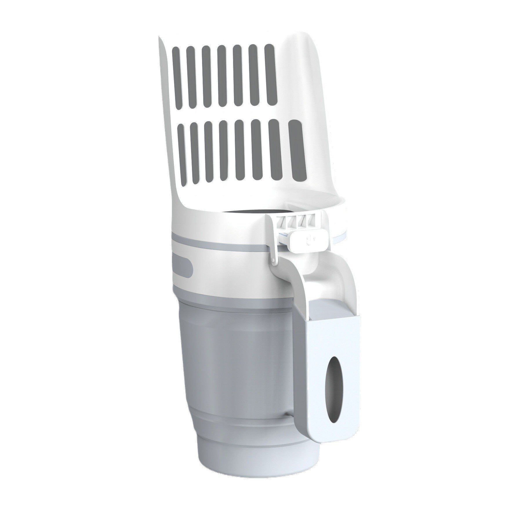 One-Hand Cat Litter Cleanup Scoop with Attached Lidded Waste Bin and Refill Bags