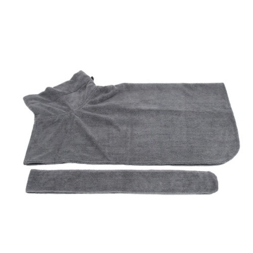 Microfiber Dog Drying Bathrobe with Waist Wrap Design and Adjustable Neck and Chest Straps