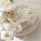 Plush Shell-Shaped Pet Bed for Cats and Small Dogs, Cotton-Filled Nest, 16 in or 20 in (40/50 cm)