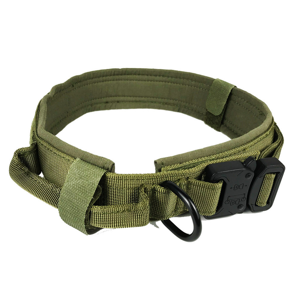 Heavy-Duty Nylon Dog Collar with Hook-and-Loop Panel and Quick Release Buckle, M to XL