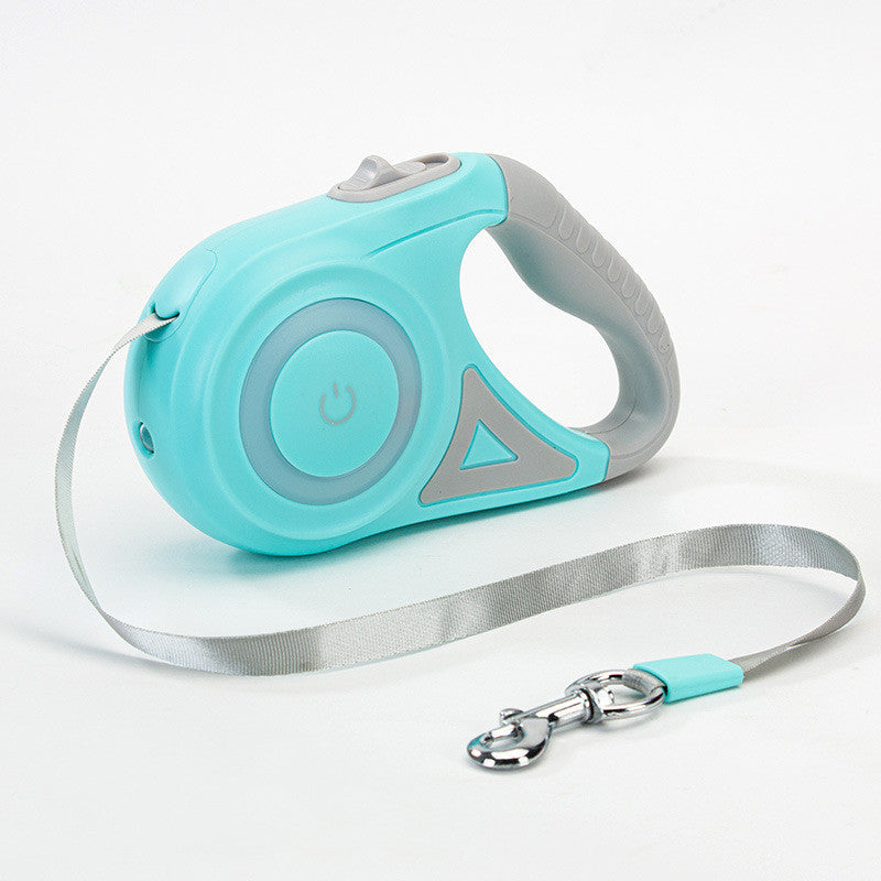 Retractable Dog Leash with Integrated Spotlight in ABS Housing, 10 ft (3 m) or 16 ft (5 m) Lengths