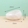 Slanted-Mouth Ceramic Cat Feeding Bowl with Optional Raised Stand, Four Color Options