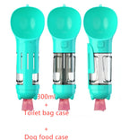 Travel Water Bottle for Dogs with Removable Feeder Bowl and Waste Bag Holder, 10 oz (300 ml) or 17 oz (500 ml)