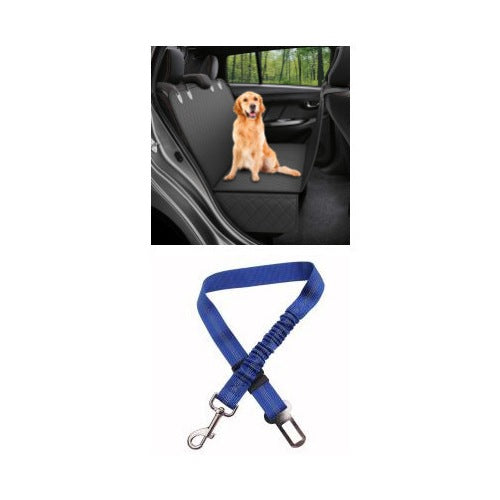 Waterproof Oxford Cloth Hammock Seat Cover for Dogs with Mesh Viewing Window and Storage Pocket