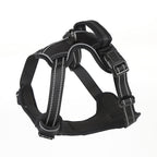 Adjustable No-Pull Dog Harness Vest with Reflective Trim, Breathable Polyester, Sizes S to XL