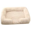Round Plush Bolster Pet Bed for Dogs and Cats with Raised Rim, 25 Color Options, Sizes S to XXL