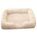 Round Plush Bolster Pet Bed for Dogs and Cats with Raised Rim, 25 Color Options, Sizes S to XXL