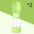 Portable 2-in-1 Dog Travel Water Bottle and Food Container, 9 oz (258 ml) Capacity with Carry Strap