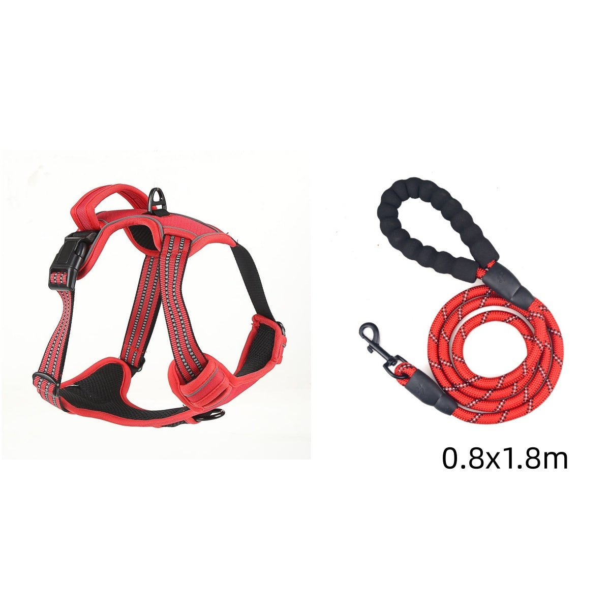 Adjustable No-Pull Dog Harness Vest with Reflective Trim, Breathable Polyester, Sizes S to XL