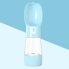 Blue bottle against a blue and white background