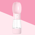 Pink bottle against a pink and white background