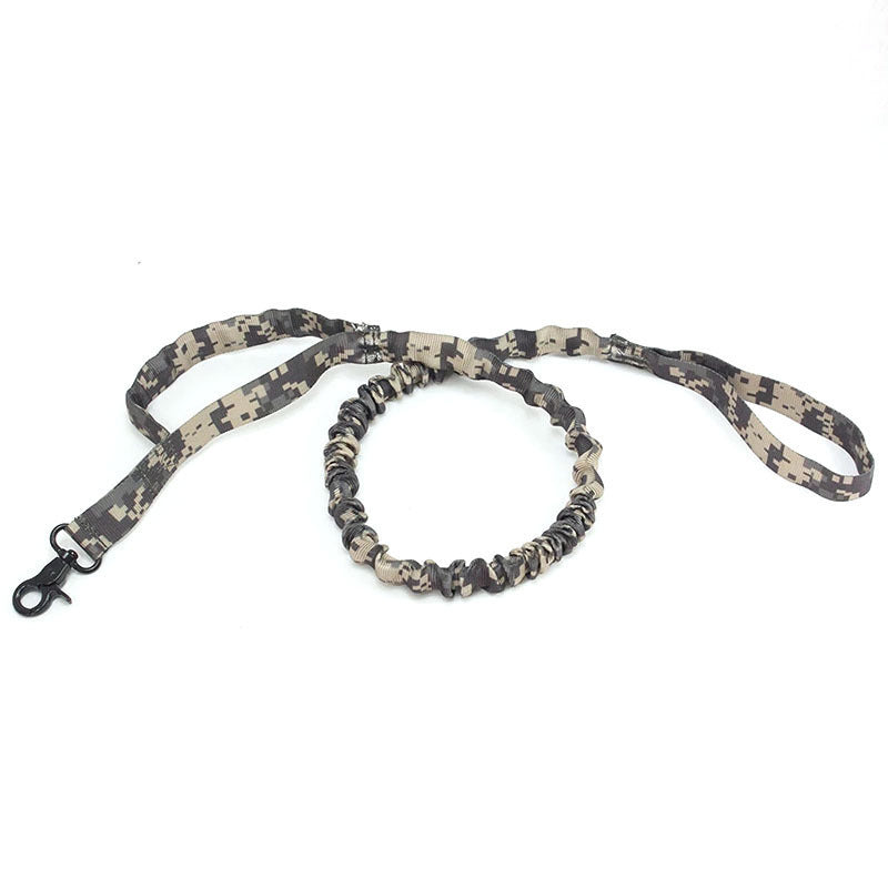 Dog Collar and Leash Set in Heavy Nylon Webbing with Padded Handle or Bungee Traffic Loop, Sizes M to XL