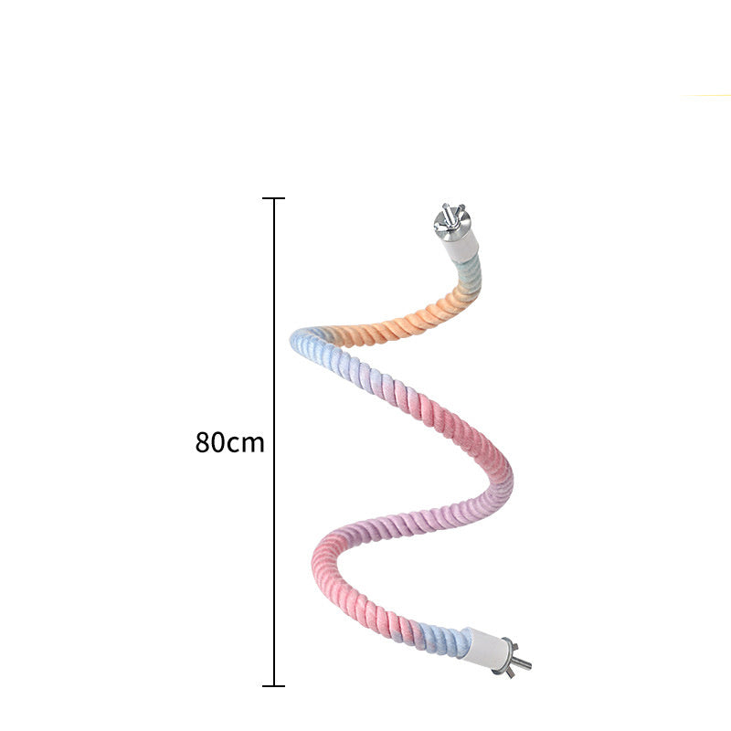 Cotton Rope Bird Perch Set with Steel Wire Core, Bendable Cage Perches for Cockatiels