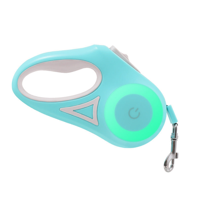 Retractable Dog Leash with Integrated Spotlight in ABS Housing, 10 ft (3 m) or 16 ft (5 m) Lengths