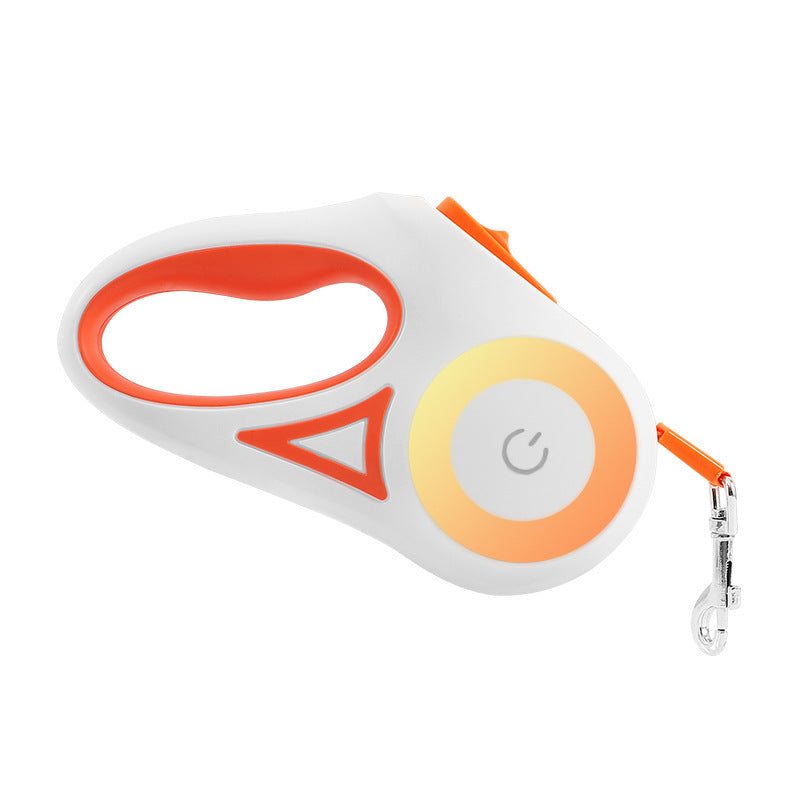 Retractable Dog Leash with Integrated Spotlight in ABS Housing, 10 ft (3 m) or 16 ft (5 m) Lengths