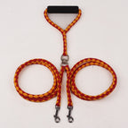 Hand-Braided Polyester Rope Dog Leash with Padded Handle and Double-Ended Clips, 55 in (140 cm)