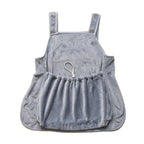 Gray Anti-Stick Plush Camisole Vest for Cats and Small Dogs, Apron Pinafore Style, 1-7 kg (2-15 lb)
