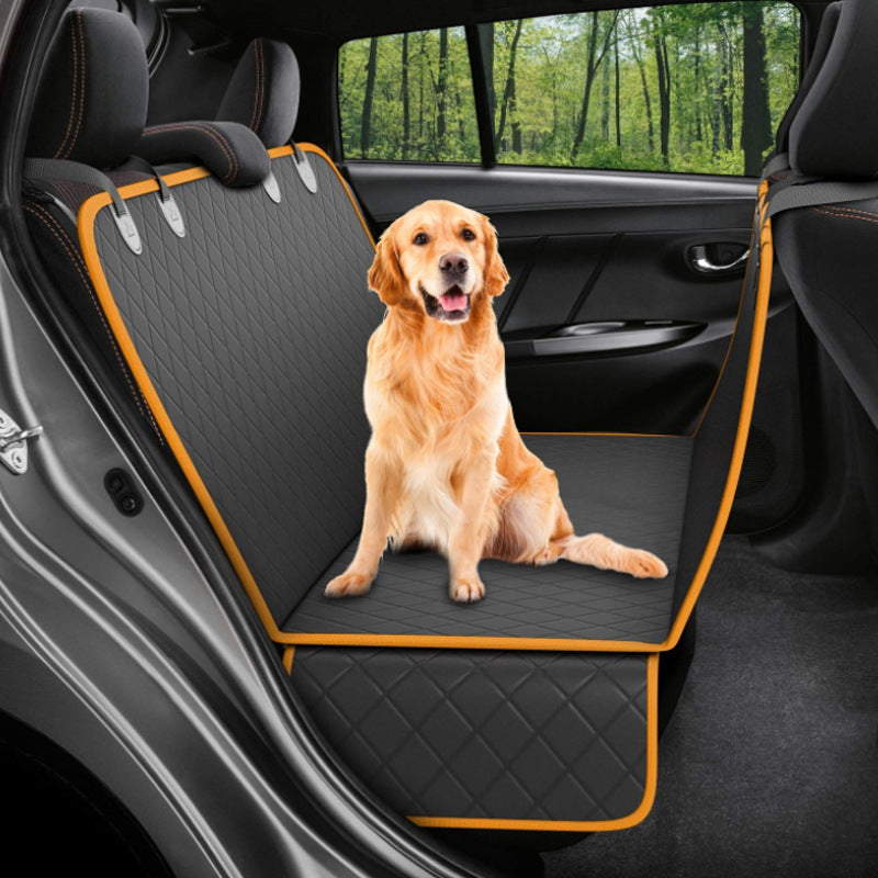 Waterproof Oxford Cloth Hammock Seat Cover for Dogs with Mesh Viewing Window and Storage Pocket