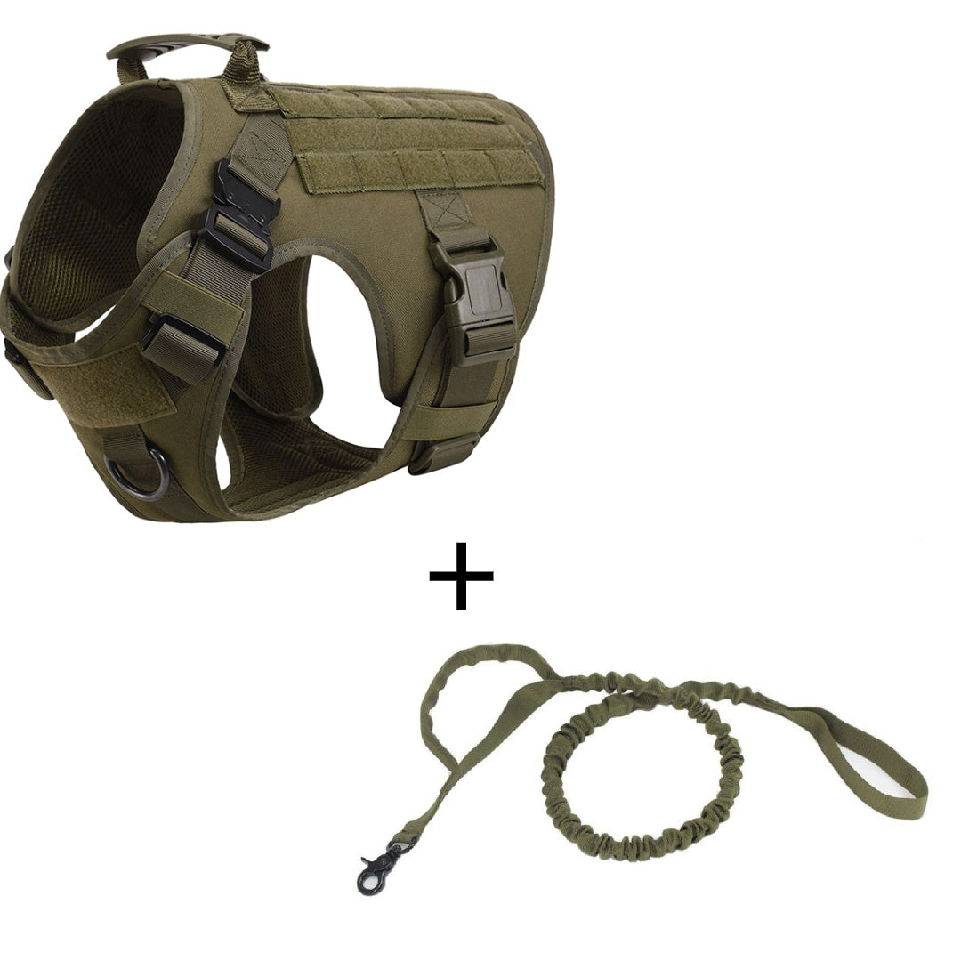 Durable Polyester Tactical Training Vest for Large Dogs, Outdoor Wear in Sizes S to XL