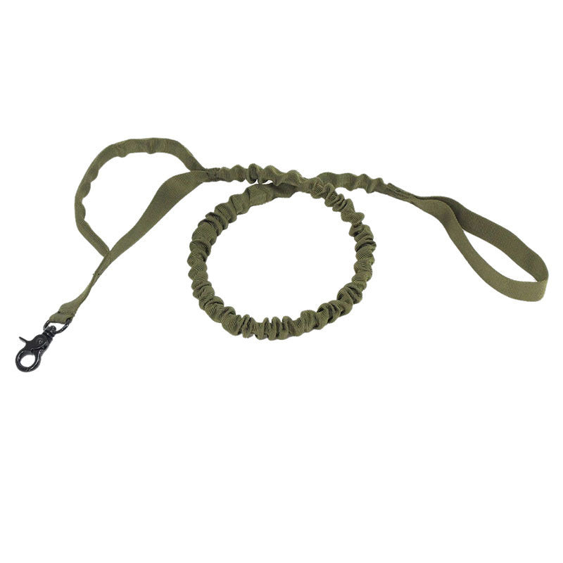 Dog Collar and Leash Set in Heavy Nylon Webbing with Padded Handle or Bungee Traffic Loop, Sizes M to XL