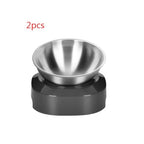 Raised Stainless Steel Feeder for Cats and Dogs with Tilt Adjustment, Single or Double Bowl