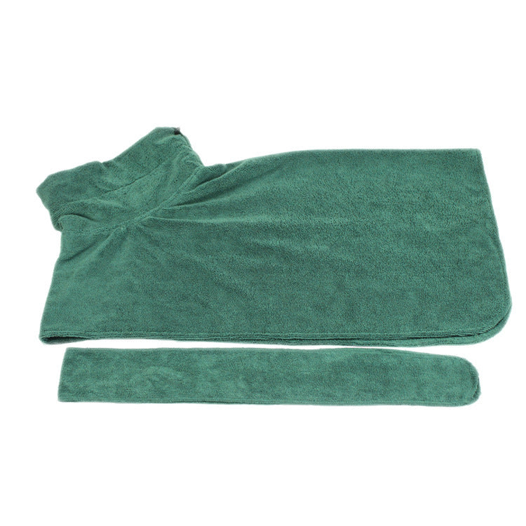 Microfiber Dog Drying Bathrobe with Waist Wrap Design and Adjustable Neck and Chest Straps