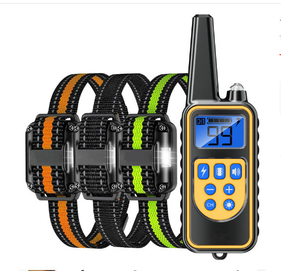 Handheld Remote Dog Training Collar System with Adjustable Strap, Available for 1 to 3 Dogs