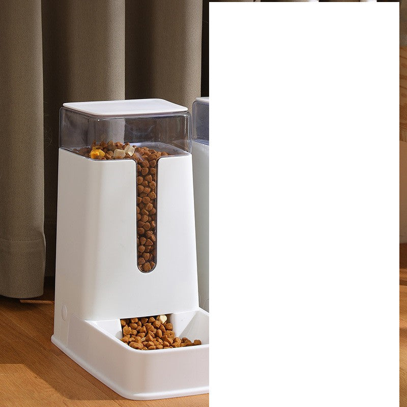 Double Bowl Gravity Food and Water Station for Cats and Dogs, 118 oz (3.5 L) PP Reservoir Capacity