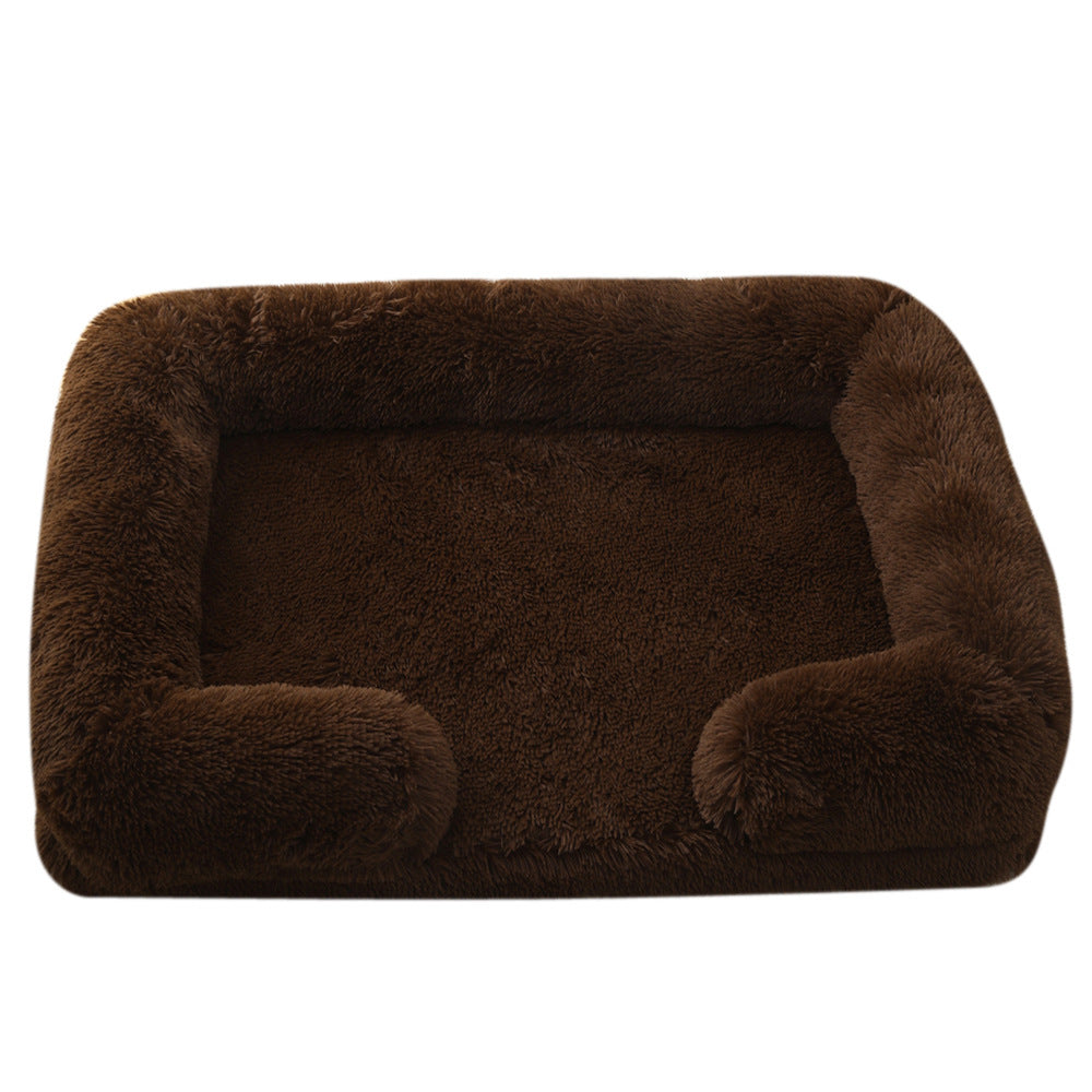 Round Plush Bolster Pet Bed for Dogs and Cats with Raised Rim, 25 Color Options, Sizes S to XXL