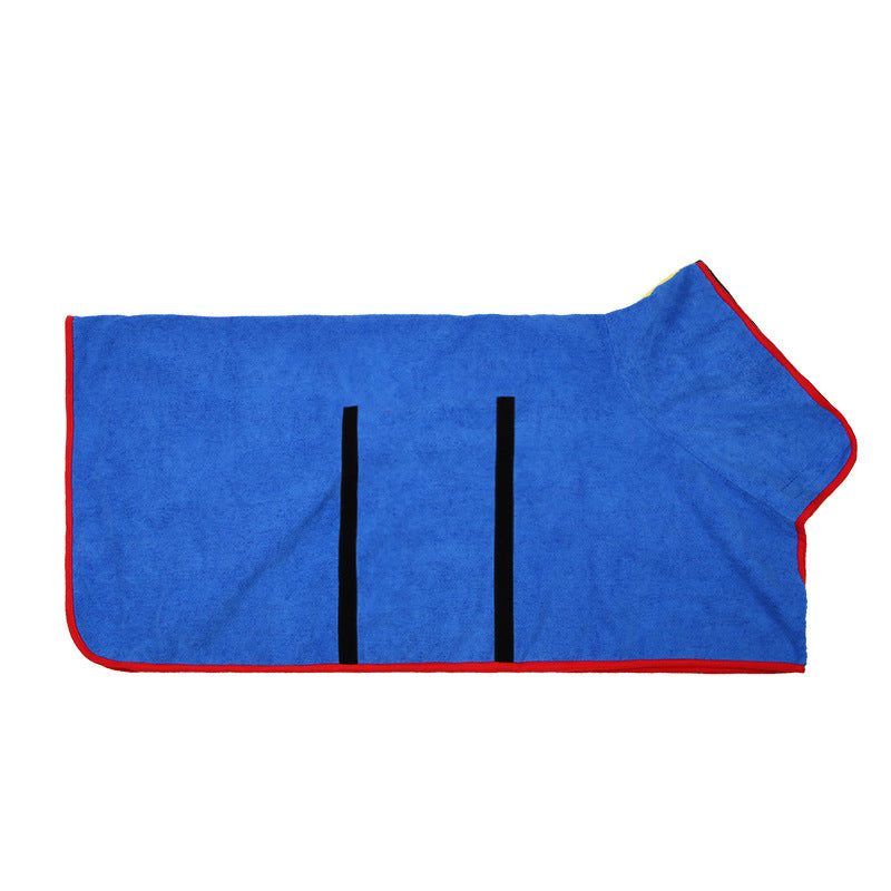 Microfiber Dog Drying Bathrobe with Waist Wrap Design and Adjustable Neck and Chest Straps