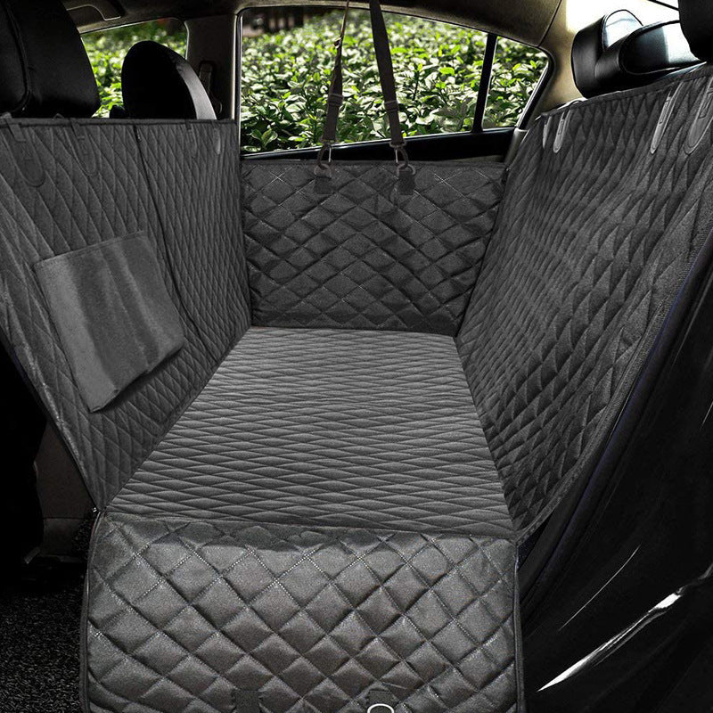 Waterproof Oxford Cloth Hammock Seat Cover for Dogs with Mesh Viewing Window and Storage Pocket