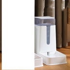 White waterer standing on its own, front view