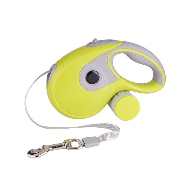 Yellow green retractable leash with matching strap