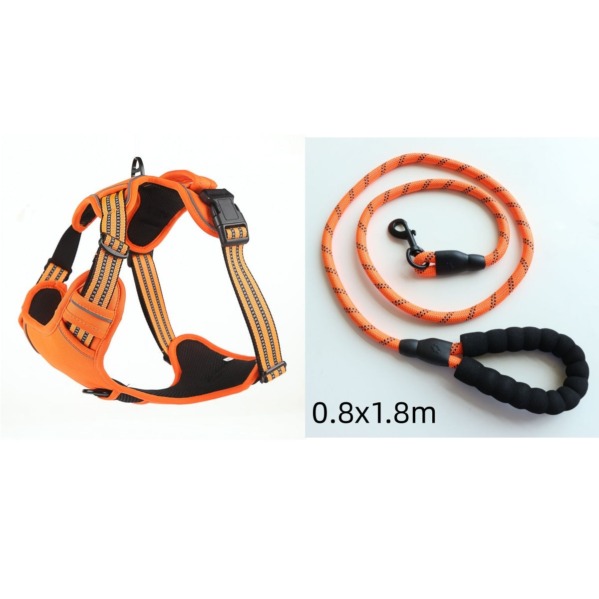 Adjustable No-Pull Dog Harness Vest with Reflective Trim, Breathable Polyester, Sizes S to XL