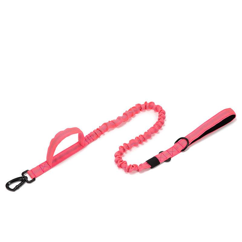 Dog Collar and Leash Set in Heavy Nylon Webbing with Padded Handle or Bungee Traffic Loop, Sizes M to XL