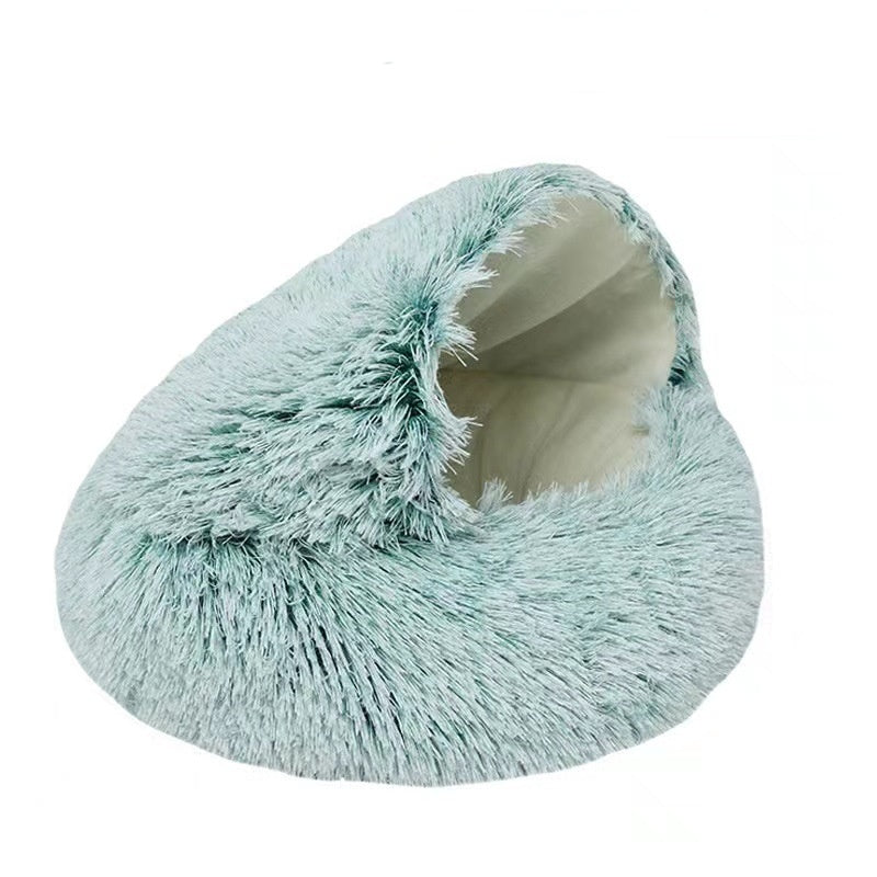 Plush Shell-Shaped Pet Bed for Cats and Small Dogs, Cotton-Filled Nest, 16 in or 20 in (40/50 cm)