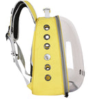 Yellow carrier seen from the side with shoulder straps