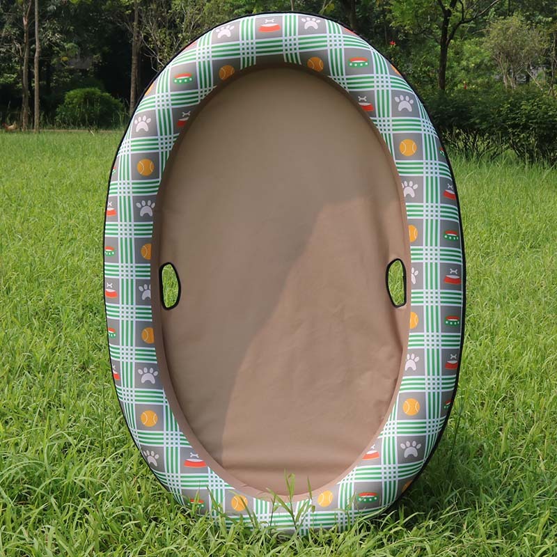 Floating Pool Hammock for Dogs, Inflatable PVC Chamber with Nylon Oxford Cover and Drain Holes, 53 x 35 in
