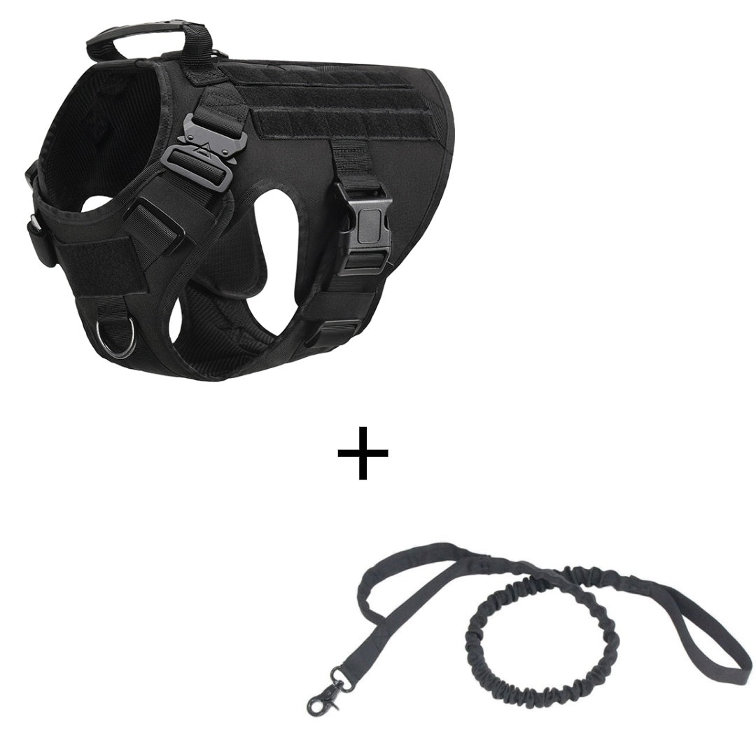Durable Polyester Tactical Training Vest for Large Dogs, Outdoor Wear in Sizes S to XL
