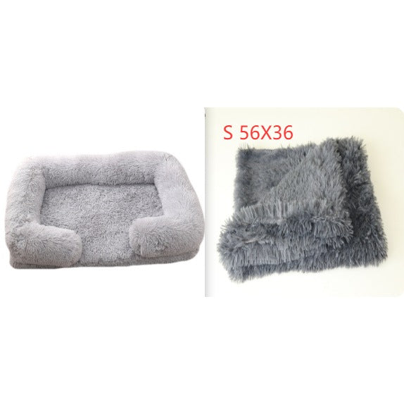 Round Plush Bolster Pet Bed for Dogs and Cats with Raised Rim, 25 Color Options, Sizes S to XXL