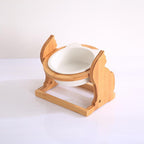 Single stand holding one white ceramic bowl