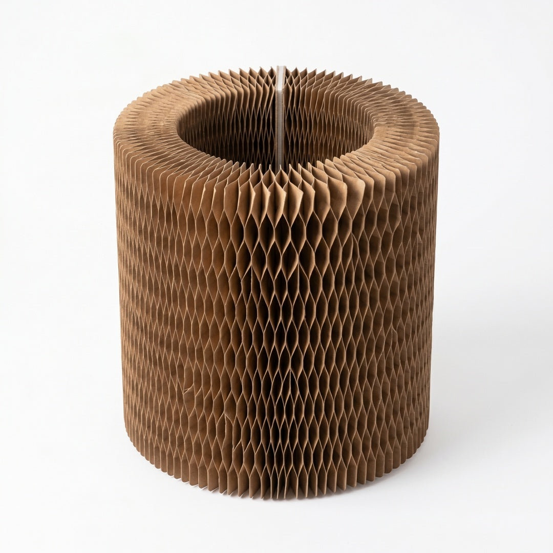 Scratcher assembled into a tall cylinder