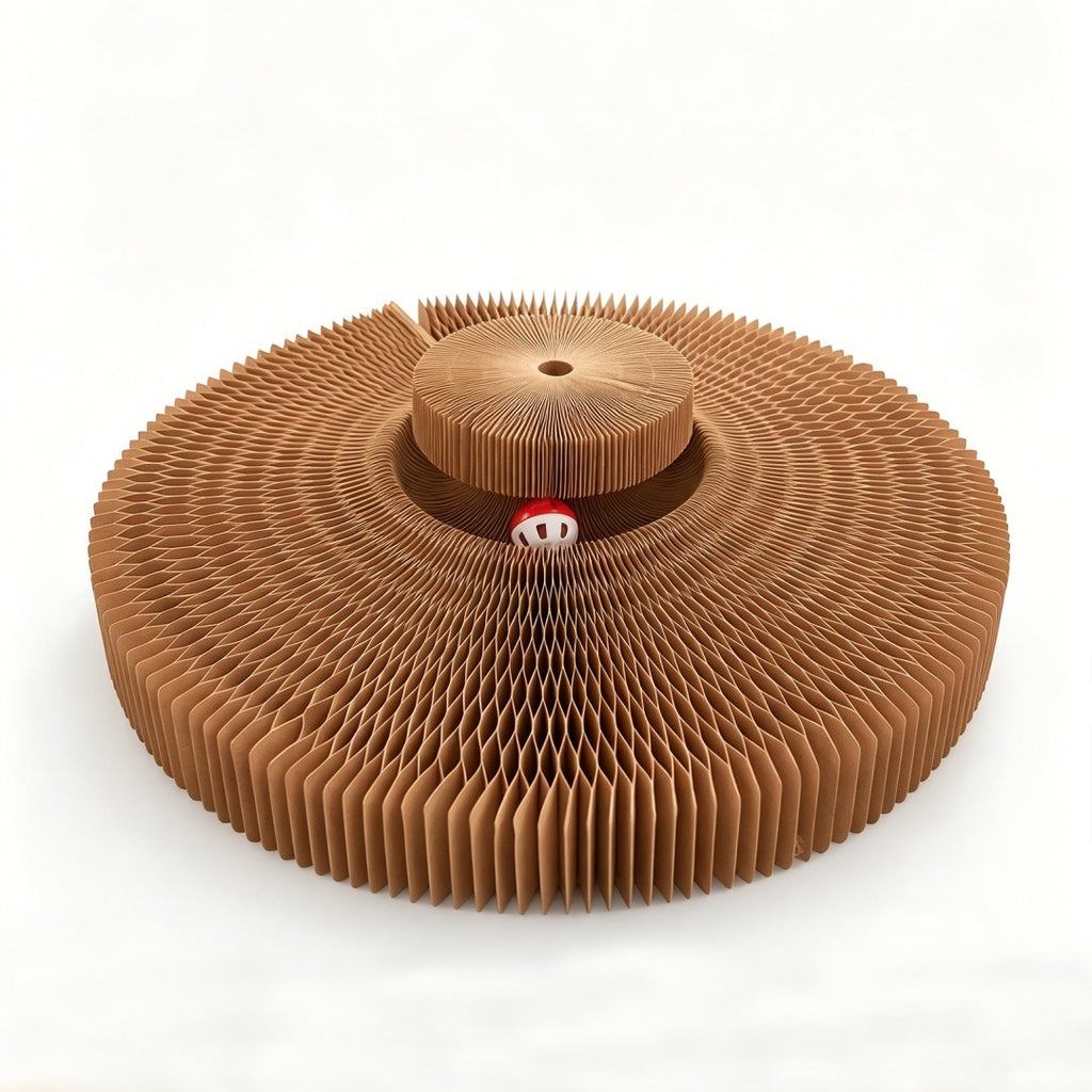 Scratcher opened into a wide disc with the ball track