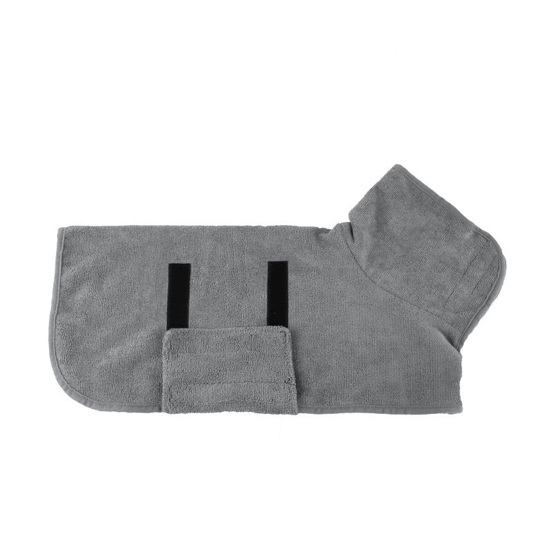 Microfiber Dog Drying Bathrobe with Waist Wrap Design and Adjustable Neck and Chest Straps