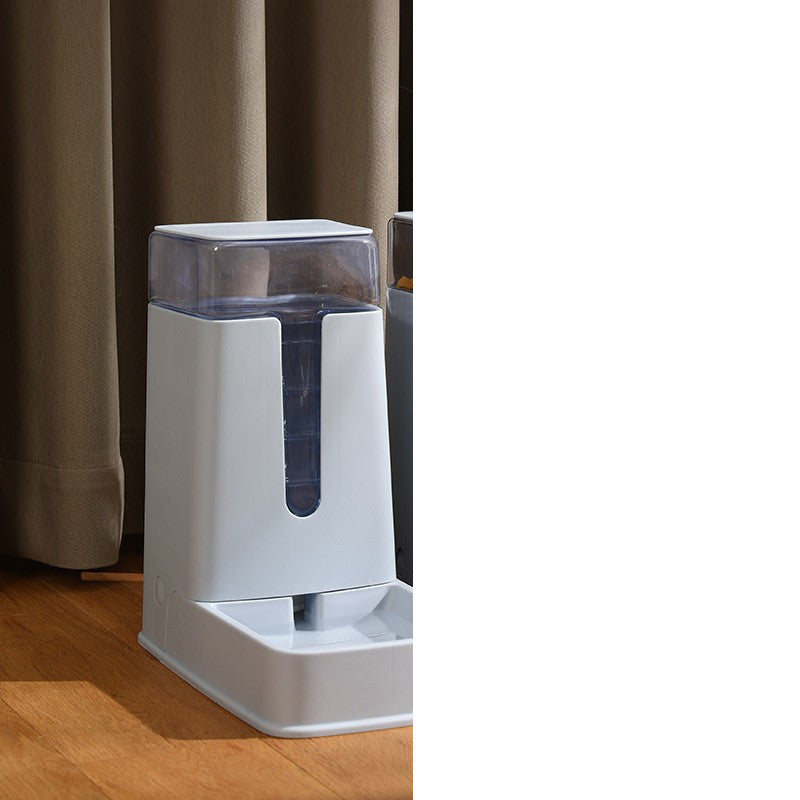 Double Bowl Gravity Food and Water Station for Cats and Dogs, 118 oz (3.5 L) PP Reservoir Capacity