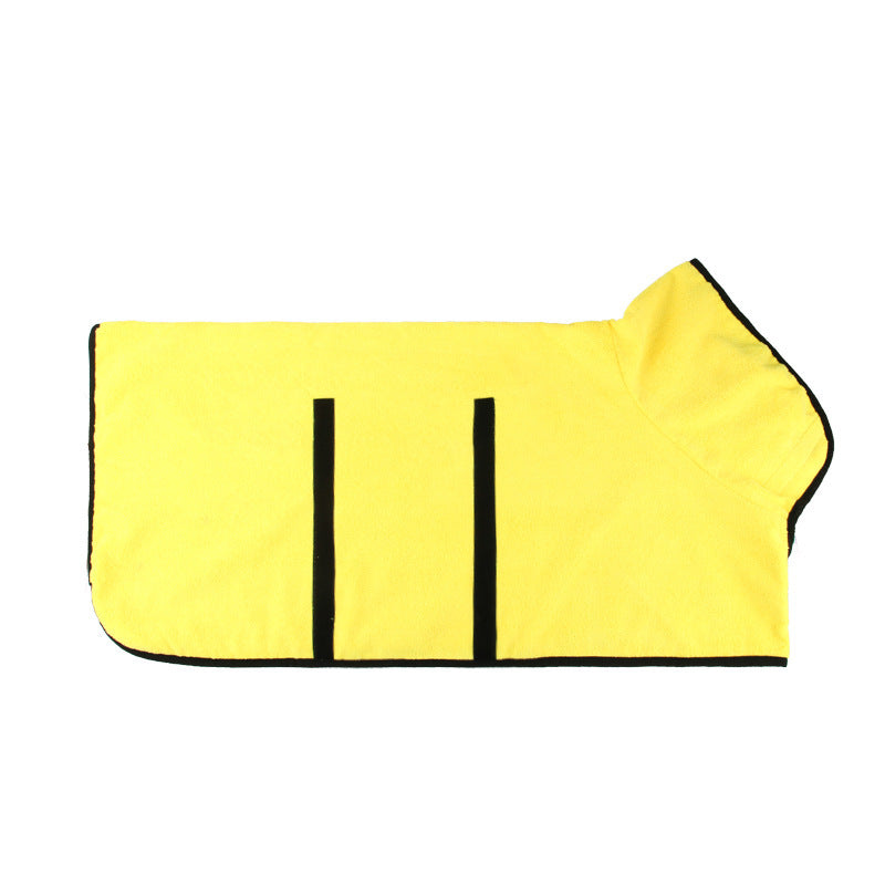 Microfiber Dog Drying Bathrobe with Waist Wrap Design and Adjustable Neck and Chest Straps