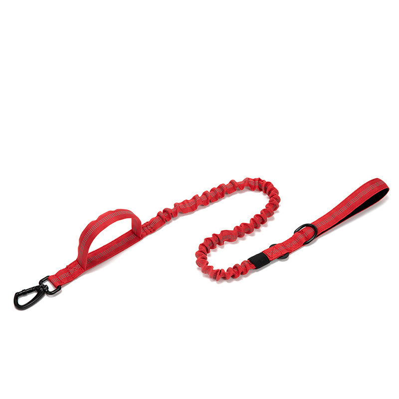 Dog Collar and Leash Set in Heavy Nylon Webbing with Padded Handle or Bungee Traffic Loop, Sizes M to XL