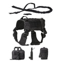 Five-Piece Tactical Harness Vest Set for Medium to Large Dogs with Leash and Storage Pouches