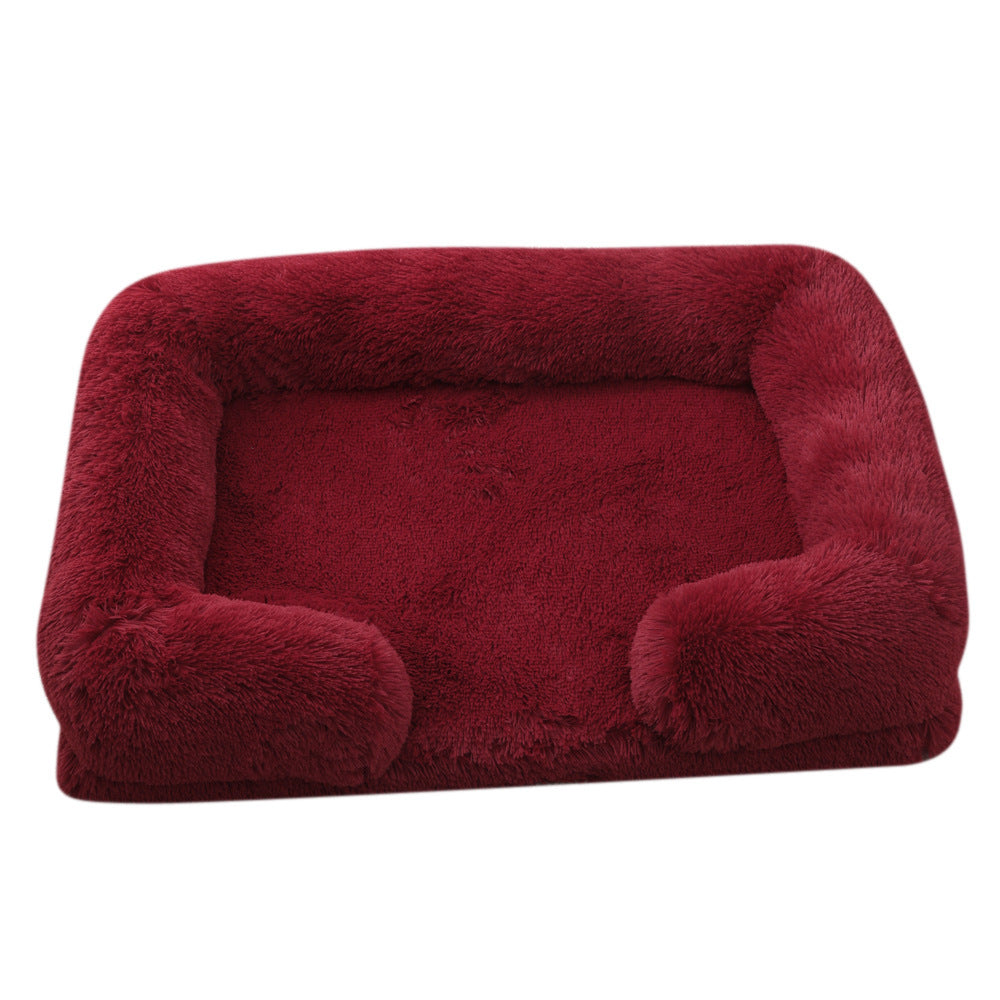Round Plush Bolster Pet Bed for Dogs and Cats with Raised Rim, 25 Color Options, Sizes S to XXL