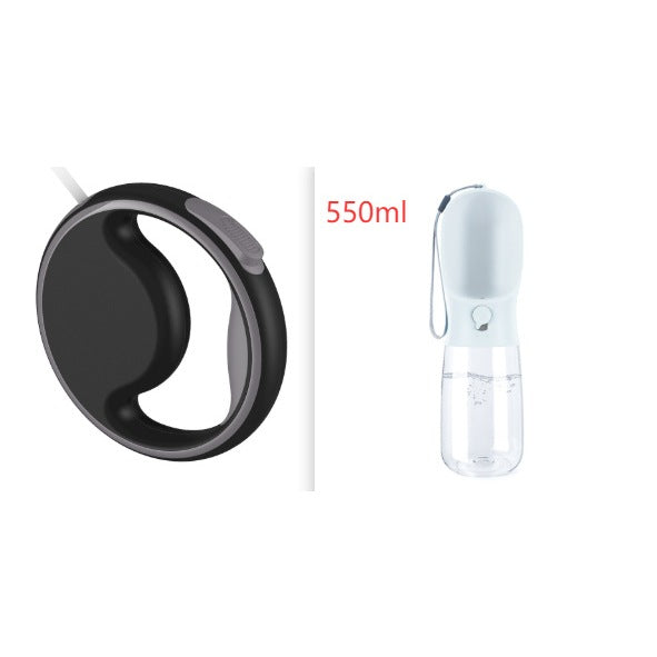 10 Foot Retractable Dog Walking Leash with LED Light and Waste Bag Dispenser